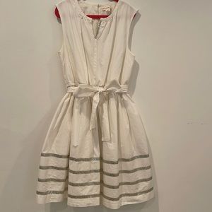 J.Crew Crewcuts Girl white and silver dress